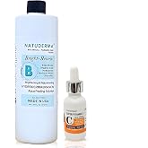 Hydrodermabrasion Solutions Set | Brightening Rejuvenating Serum for Hydro Dermabrasion Machine and Oxygen Facial, Bright-Renew of 16oz | and Super Vitamin C Serum of 1oz by Natuderma