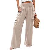 NIMIN Women Palazzo Pants Wide Leg High Waisted Pants 2026 Summer Flowy Beach Vacation Outfits with Pockets