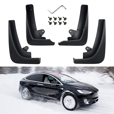 Mixsuper Splash Guards Abs Mud Flaps For Tesla Model X Molded Custom Fit Front And Rear Fender Cover