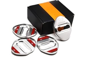 MAXDOOL Stainless Steel Car Door Lock Latches Cover Protector for for Mazda 3,6, Miata MX-5 CX-3,CX-5,CX-9 Car, 3M Adhesive Backing（ Pack of 4） (Silver)