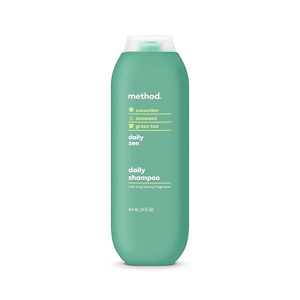 METHOD EVERYDAY SHAMPOO, DAILY ZEN WITH CUCUMBER, GREEN TEA, AND SEAWEED SCENT NOTES, PARABEN AND SULFATE FREE, 14 OZ (PACK OF 1)
