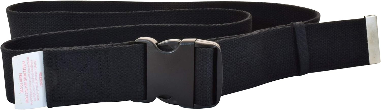 Secure SGB-60B Transfer and Walking Gait Belt with EZ Release Buckle and Belt Loop Holder for Caregiver, Nurse, Therapist (60