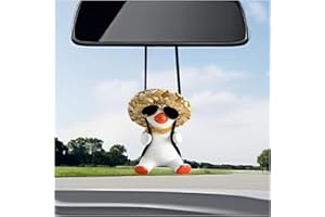 LSKASELUE Rich Duck Car Ornament, Rich Duck Hanging Pendant for Auto Rear View Mirror, Cute Ducks Interior Mirror Decoration 