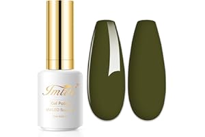 Imtiti Gel Nail Polish, 1 Pcs 0.5 Fl Oz Olive Green Color Gel Polish Soak Off LED U V Nail Gel Polish Nail Polish DIY Nail Art Starter Manicure Salon Gel Nail Kit for Women Girls