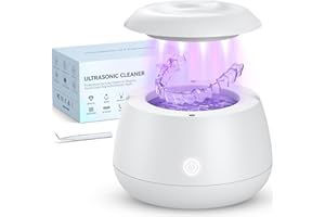 TEBAL Upgraded Ultrasonic Retainer Cleaner Machine, 52kHz Ultrasonic Dental Cleaner for Night Guards, Mouth Guard, Braces, To