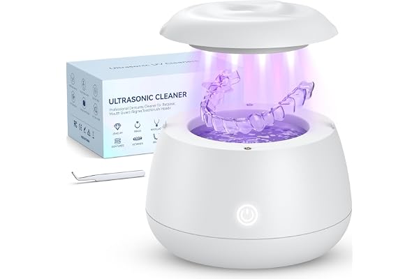 COBEEK Upgraded Ultrasonic Retainer Cleaner Machine, 52kHz Ultrasonic Dental Cleaner for Denture, Mouth Guard, Braces, Toothb