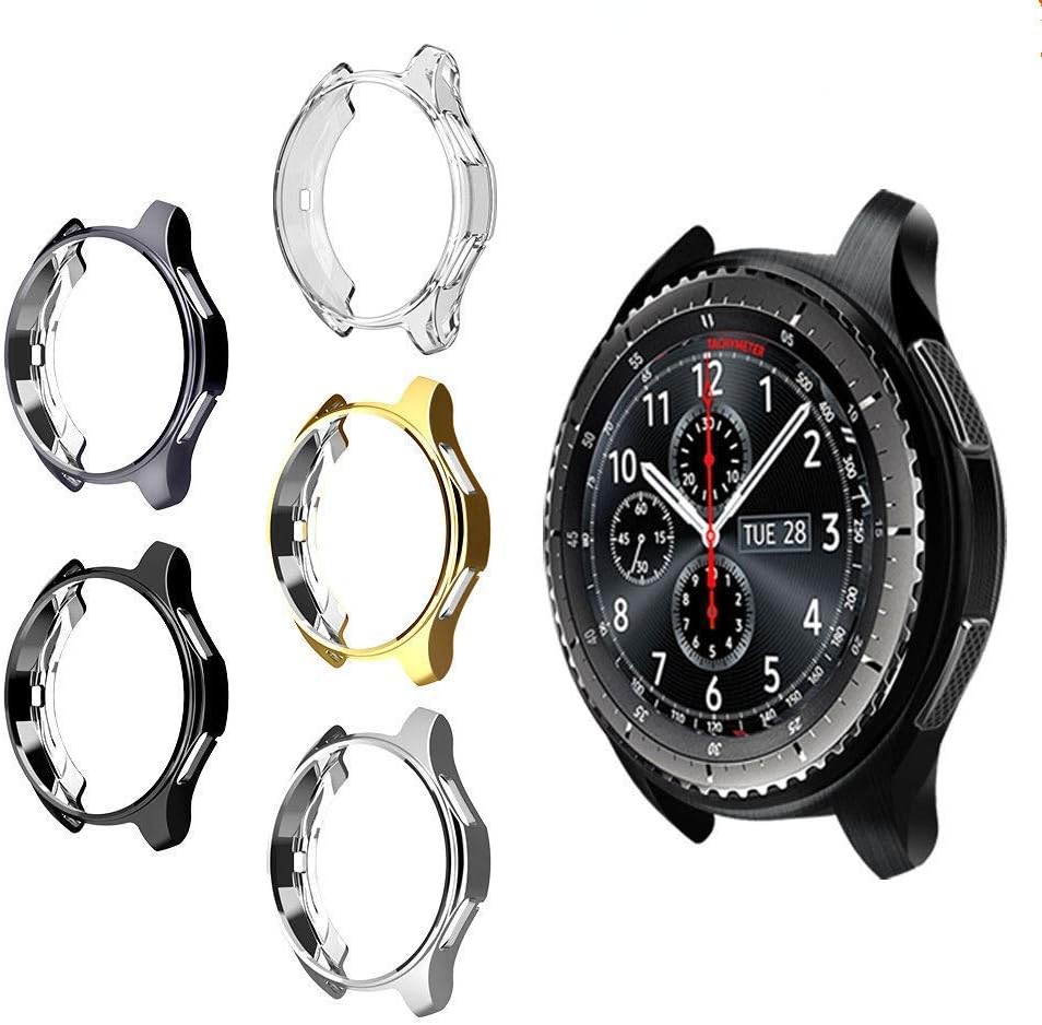 Case for Gear S3 Frontier SM-R760 46mm, Minisoo TPU Scractch-Resist Shock-Proof All-Around Protective Bumper Shell Protective Band Galaxy Watch SM-R800 46mm Smartwatch (5 Colors)