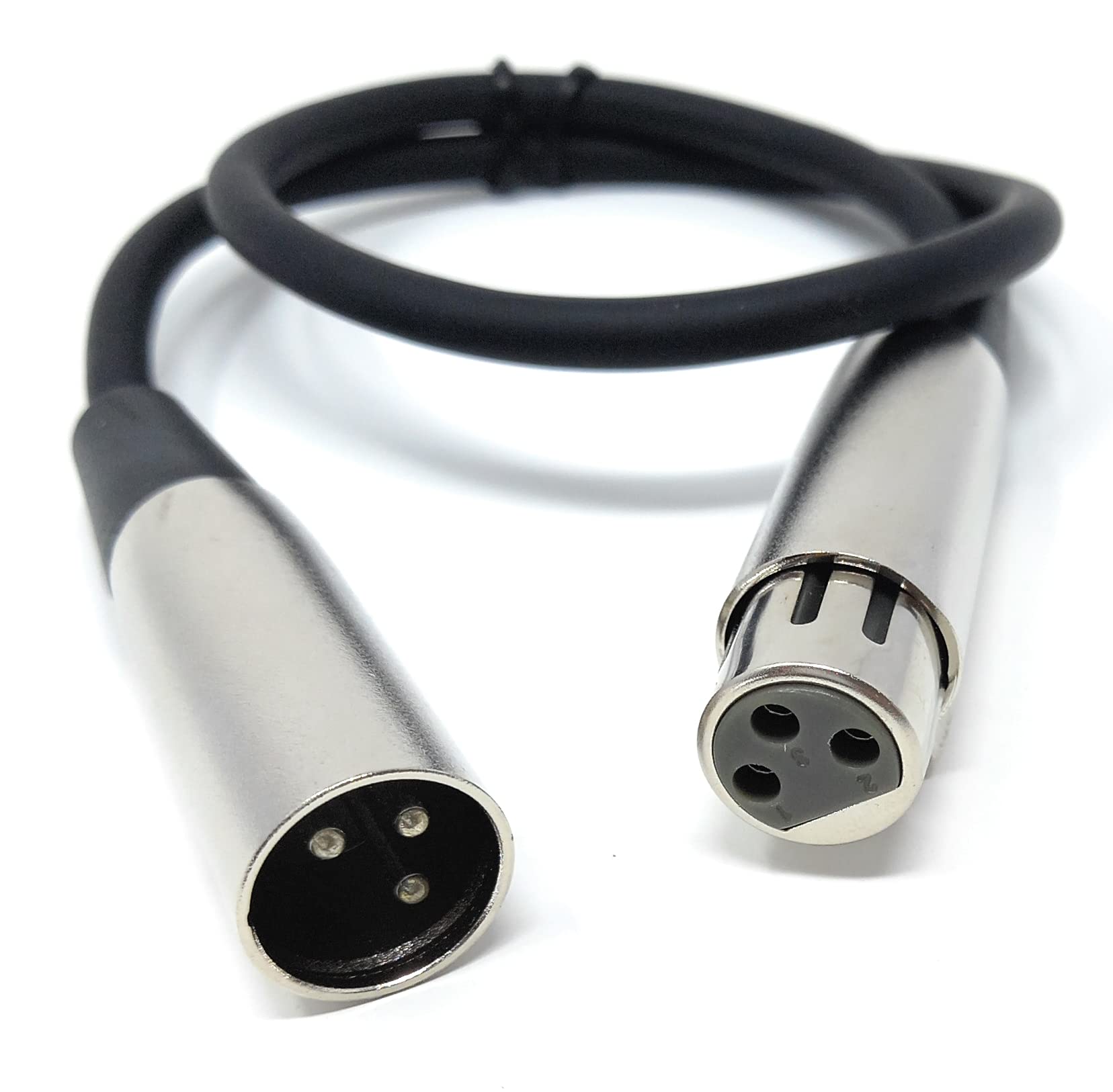 DRUT 50cm short 3 pin XLR Male Plug To XLR Female Socket, Audio Microphone, Mixer, Speaker Lead Cable 1.6ft