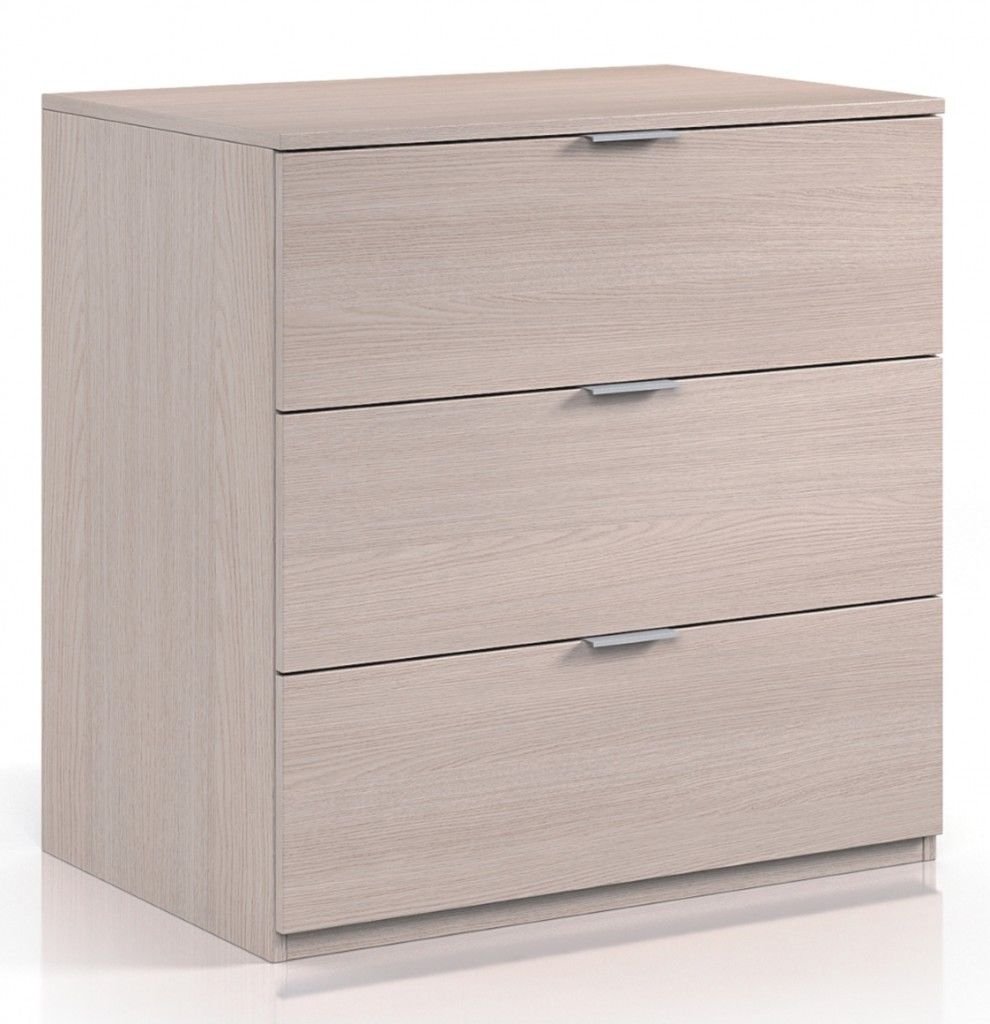 Lina Contemporary 3 Drawer Chest Of Drawers Luxury Quality Oak