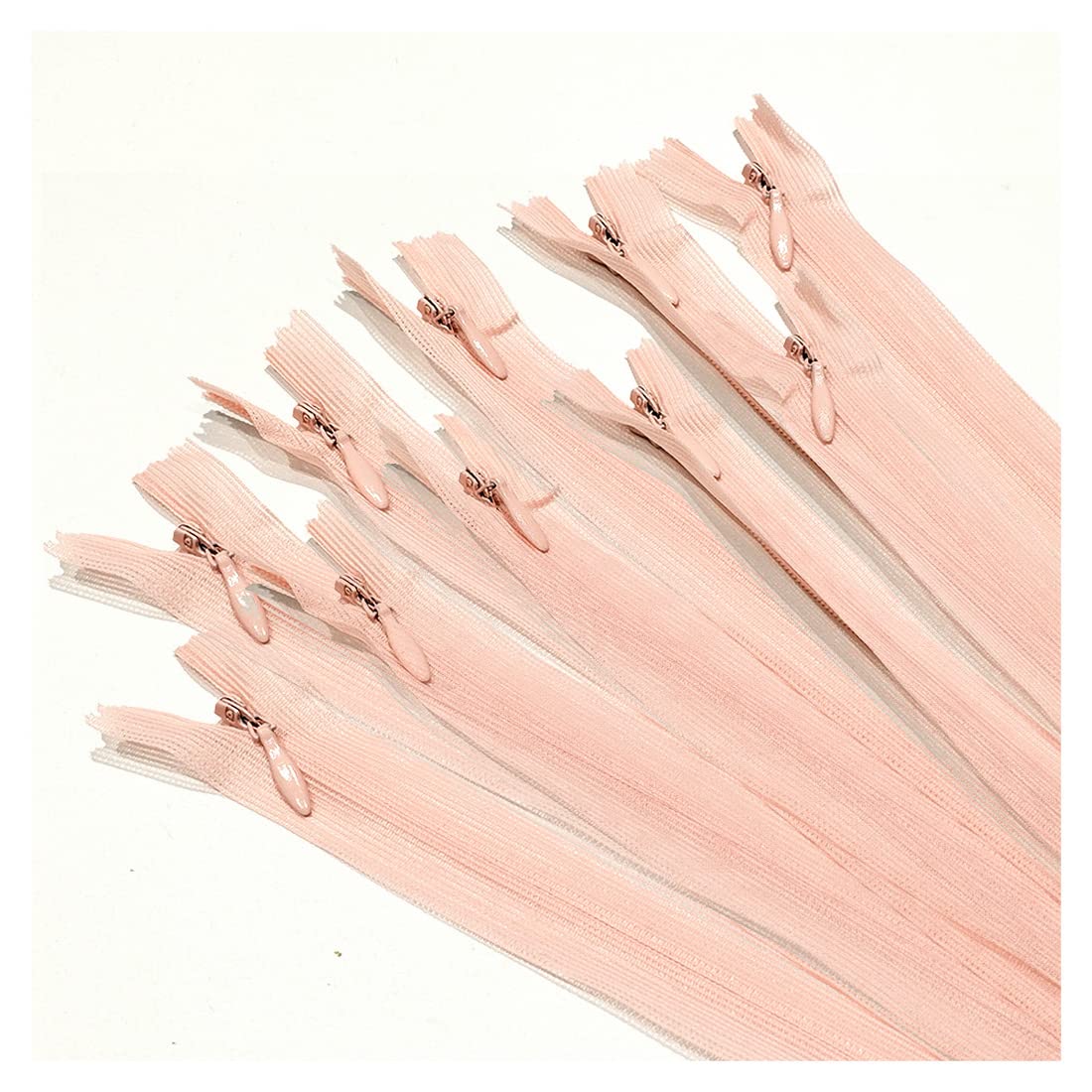 JYC CREATIVE Invisible Closed Zipper, Many Sizes and Colours Available, .3 Mesh, Fine Zipper, Elegant and Discreet for Sewing on Clothes, Dresses, Skirts, Sewing, (5 Sizes, 136)