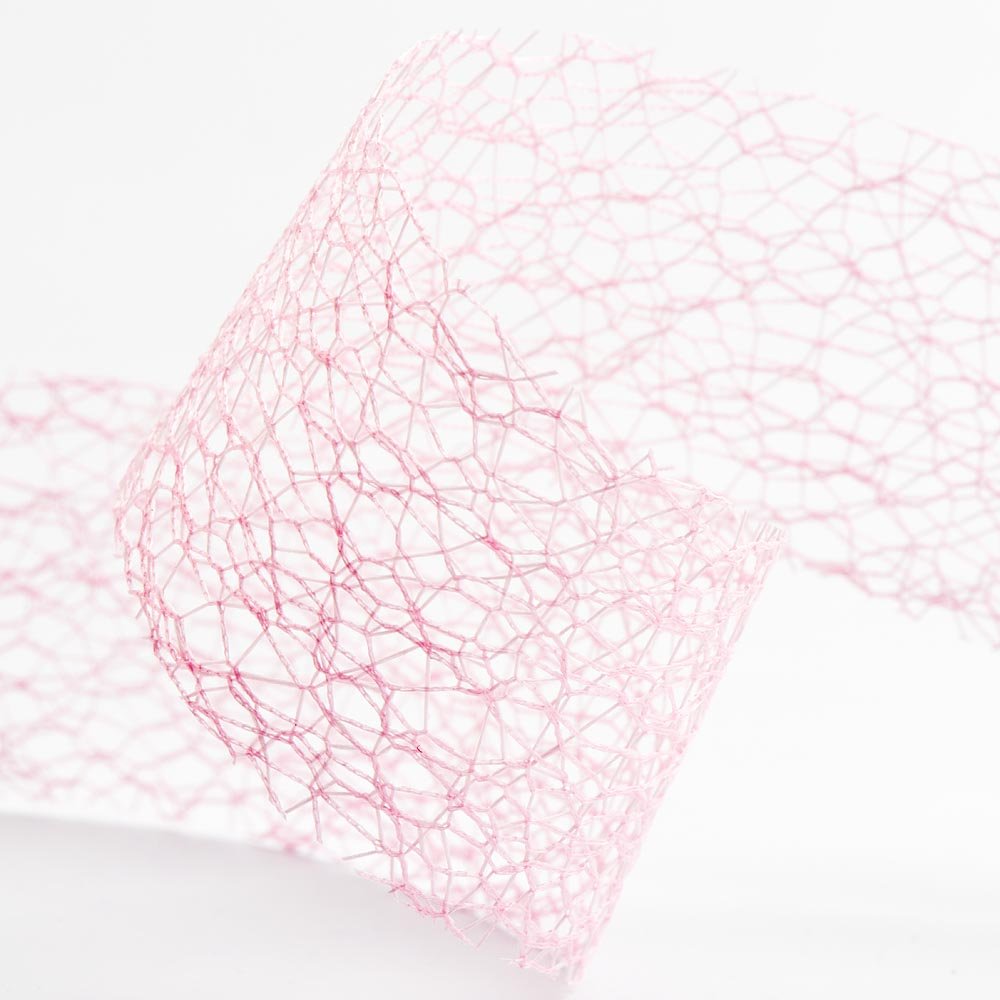 Deco Web Mesh Ribbon 38mm x 20 Metres - Pale Pink โ image 1