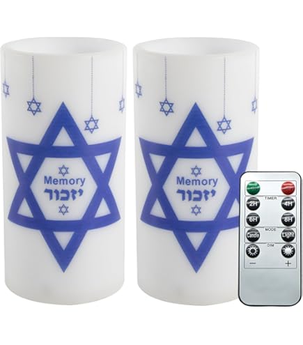 Amazon.com: Zion Judaica Yom Kippur LED Yizkor Candle