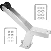 Boat Trailer Winch Post with Trailer Roller | Compatible with 3" W X 4" H Trailer Tongue Winch Stands, Height Adjustable Boat Winch Mounts, Galvanized Steel