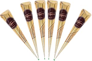 Hiredit 100% Natural Ready to Use Henna Paste Hair Color Hair Dye Cones Reddish Brown Color (Reddish Brown, 6 Pack)