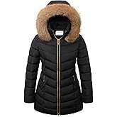 SHMLIYDO Women's Winter Warm Coat Puffer Jacket With Detachable Fur Hood
