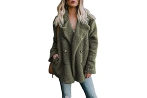 Dokotoo Womens 2024 Winter Fleece Teddy Bear Sherpa Jacket Coats with Pockets