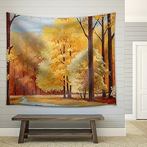 Beautiful Image of an Original Oil Painting on Canvas - Fabric Wall Tapestry Home Decor - 51x60 inches