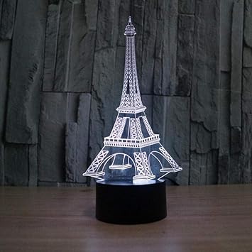 Amazon Com Rtfc 3d Visual Eiffel Tower Led Lights Seven Color