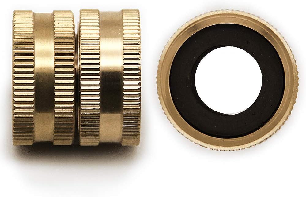 Twinkle Star 2 Pack 3/4" Brass Garden Hose Connector with Dual Swivel for Male Hose to Male Hose, Double Female : Garden & Outdoor