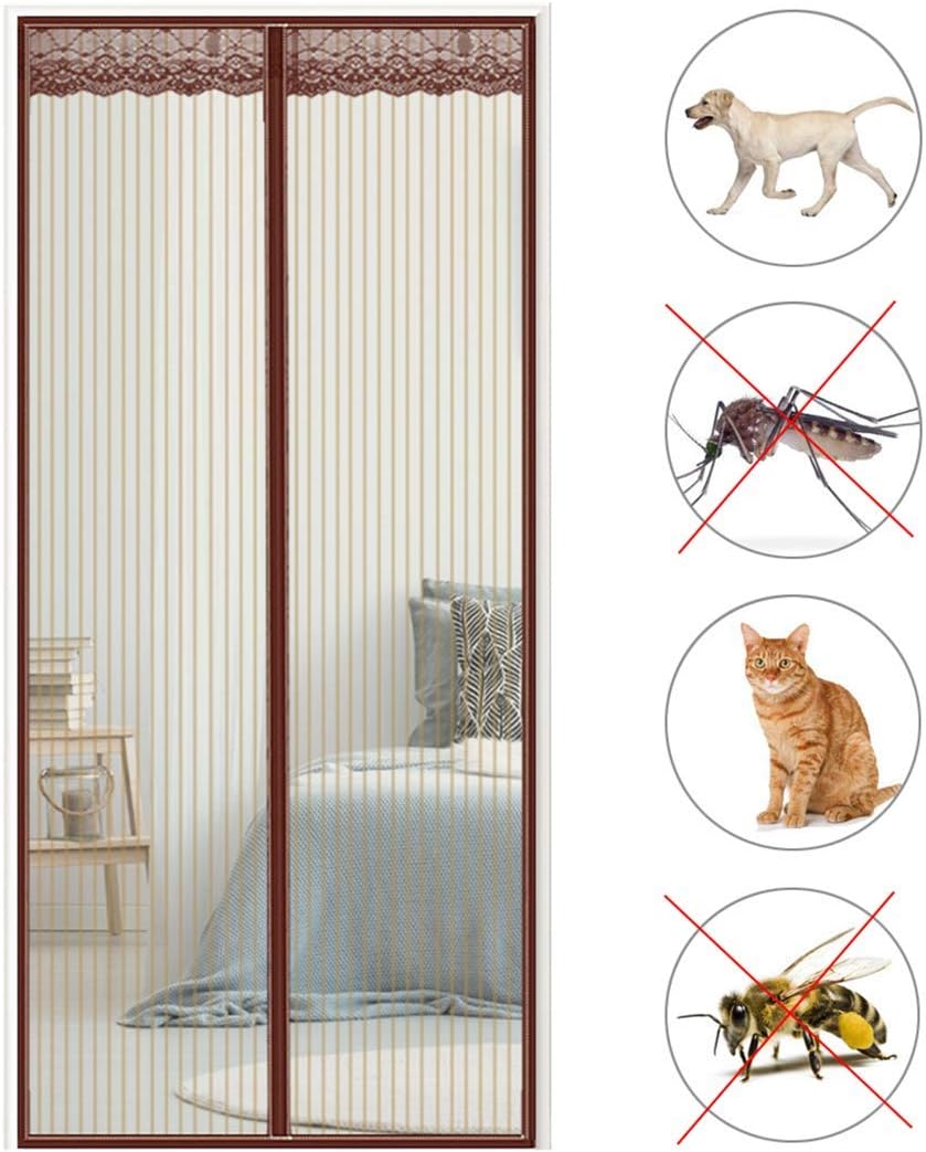 marrón MXA Aibingbao mosquitera Puerta de balcón mosquitera Puerta