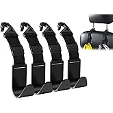Flymic Adjustable Car Seat Headrest Hook, Universal Storage Headrest Hanger, Holder Hooks, Organizer for Vehicle, Strong and 