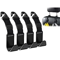 Flymic Adjustable Car Seat Headrest Hook, Universal Car Storage Headrest Hanger Holder Hooks Organizer, Vehicle Strong and Du