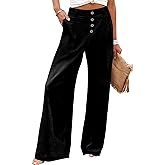 AIIYYQB Womens High Waisted Wide Leg Palazzo Pants Casual Lounge Boho Flowy Pants with Pockets