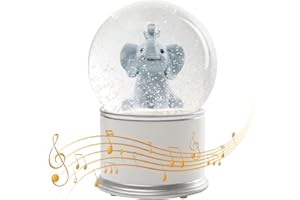 DREAM GARDEN Elephant Christmas Snow Globes, Musical Snow Globe Music Box Glass Snowglobes Christmas Birthday Gift for Girls Kids Daughters