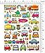 Jazzstick 10-Sheet Vehicle Flower Dinosaur Fun Sticker Value Pack Bulk 03