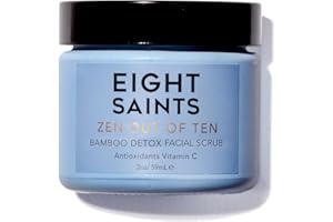 Eight Saints Zen Out Of Ten Bamboo Detox Face Scrub Exfoliator, Natural and Organic Daily Exfoliating Facial Scrub With Bamboo Fibers to Unclog Pores, Blackheads, Blemishes, and Dull Skin, 2 Ounces
