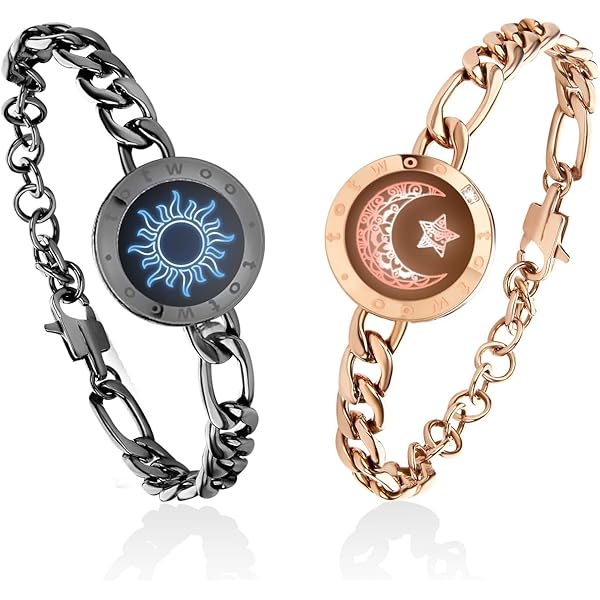 Amazon.com: Long Long Distance Touch Bracelets,Vibration & Light up Couples  Bracelets, Remote Smart Matching Couples Black silver Bracelet for Couples  Long Distance Relationship Girlfriend Boyfriend Xmas Gifts: Clothing, Shoes  & Jewelry