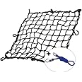 KOFULL 20" x 20" Cargo Net, Bungee net with 8 Hooks, Small Cargo net Stretches to 42" x 42", Cargo Netting with 2" x 2" Mesh for Motorcycle, Bike, ATV - Free 1 PC Luggage Fixed Strap Rope