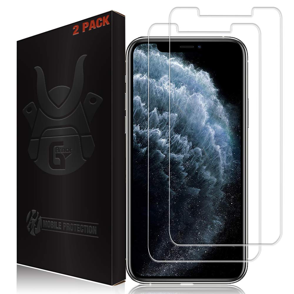 G-Armor 2 Pack Ultra Clear Glass Screen Protector for iPhone X, Xs, 11 Pro (5.8-inch) - Lifetime Replacement, 9H Tempered Glass, Scratch Resistant, Phone Case Compatible