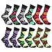 Falari Men Cotton Dress Socks 12-Pack or 6-Pack