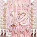 12th Birthday Decorations Party Supplies Rose Gold for Girls-Confetti Latex Balloon,Foil Mylar Star,Tassel Garland ,Tinsel Foil Fringe Curtains,Happy Birthday Banner as Photo Props,Gift