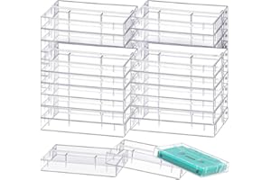 Vernijtrdy 20pcs Cassette Tape Storage Cases & Holder 20 Pcs Audio Cassette Storage Cases Plastic Cassette Tape Cases with An