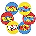 JPSOR 600pcs Superhero Stickers Funny Reward Express Paper Super Logo for Superhero Birthday Party Supplies(2 Rolls Total 600pcs)