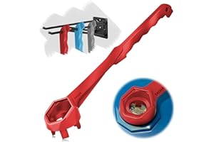COLUCK Bung Wrench, 3-in-1 Drum Wrench Upgraded, Aluminum Barrel Opener Tool for Opening 10 15 20 30 55 Gallon Drum, Fits 2" and 3/4" Bung Cap Red