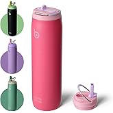 BOTTLE BOTTLE Stainless Steel Water Bottle with Straw Lid and Handle 32 oz Insulated Cup for Sports Travel Gym Hiking Leak-Proof Wide Mouth Water Bottles for Men and Women Pink Sunset