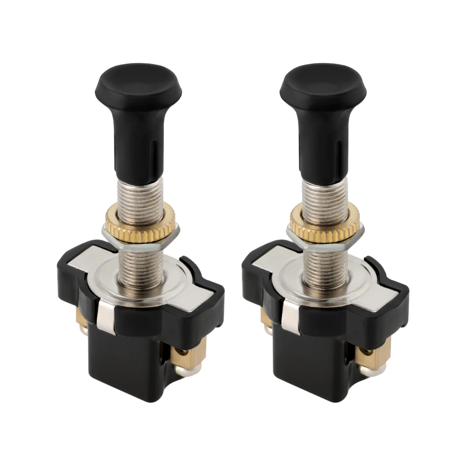 eMagTech 2Pcs Push-Pull Switch 12v/24v 20mm Vehicle Motorcycle On-OFF Push Pull Switch Long Thread Push Pull Switch for Electrical Car