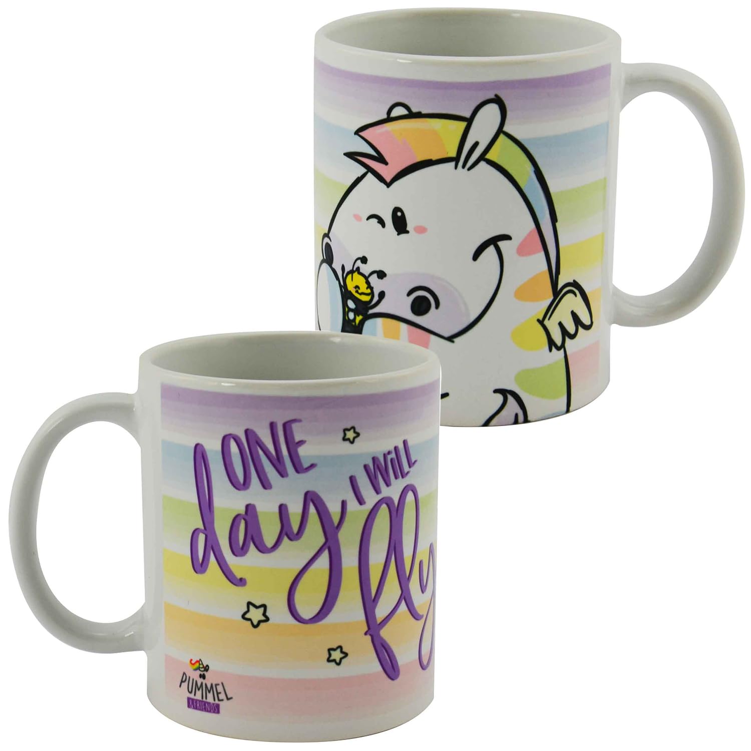Pummeleinhorn Pummel & Friends Mug Zebrasus Fly, Ceramic 320 ml