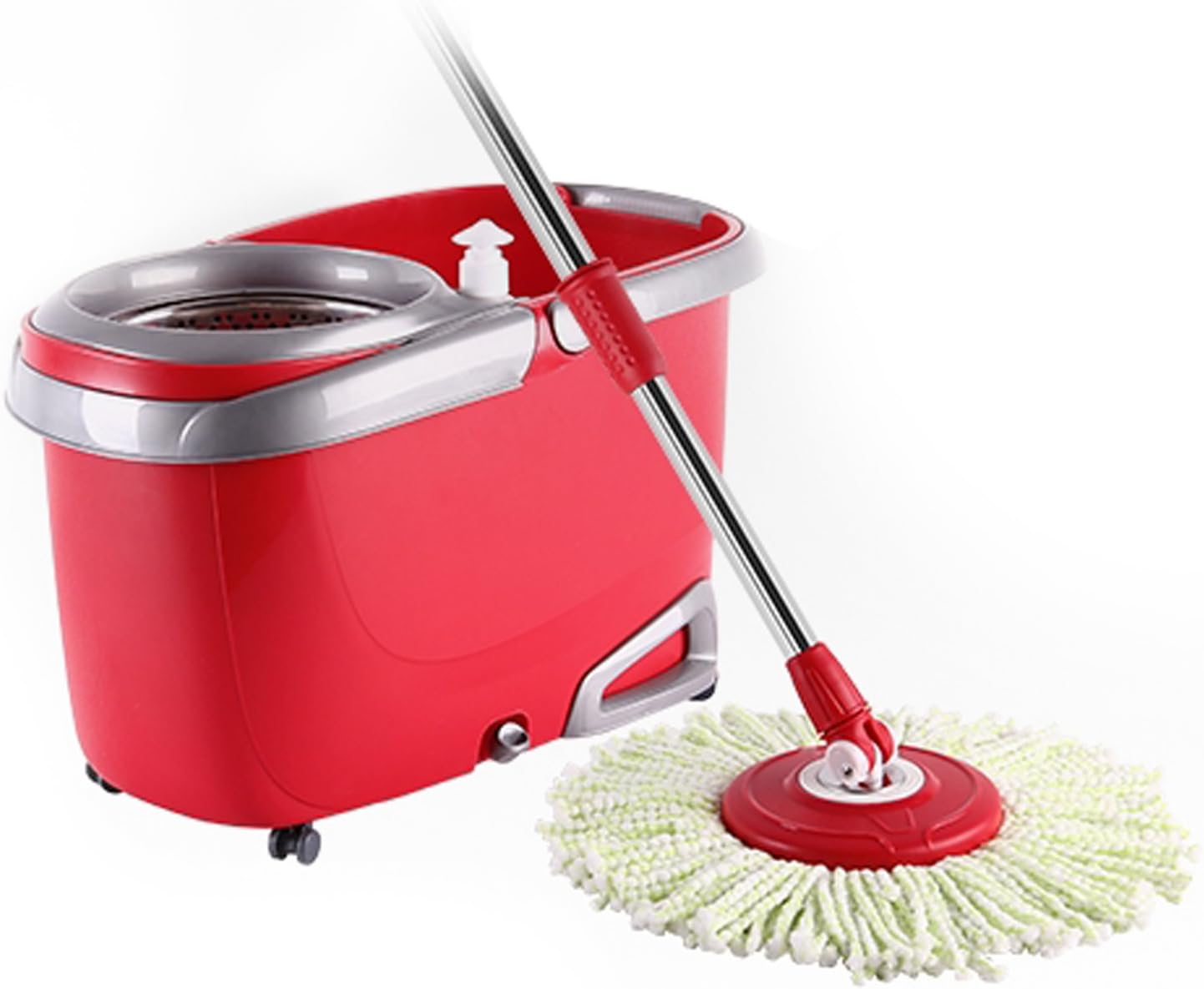 Arevo Whirlwind Wet Spin Mop and Rolling Bucket for Floor Cleaning