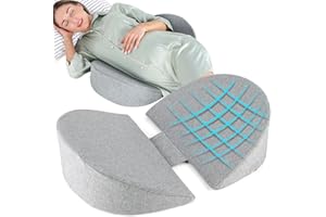 WEIKA Pregnancy Pillows for Sleeping, Memory Foam Pregnancy Body Pillow for Pregnant Women, Adjustable Maternity Pillow with Detachable Pillow Cover (Grey)