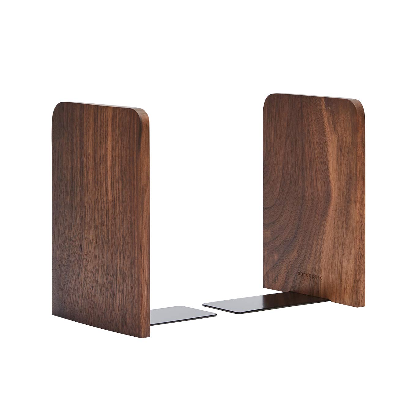 Pandapark Wood Bookends,Non-Skid Bookend for Shelves,Heavy Duty Bookends,Book Stand for Books/CDs,1 Pair