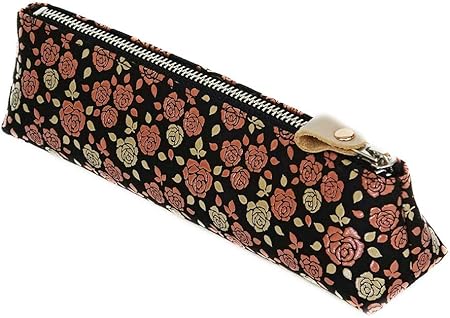 Amazon 印傳屋 印伝 ペンケースa 8413 黒地鹿革 ピンク漆白漆 かぐわ柄 ペンケース 文房具 オフィス用品