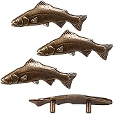 SCRTB 4Pcs Fish knobs for Door Cabinet Closet Drawer Cupboard Dresser Wardrobe Furniture Kitchen Handle for Home Office Kitch