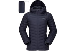 CAMELSPORTS Women's Down Jacket Hooded Winter Light Weight Short Puffer Coats Packable Warm Windproof Ladies Parka