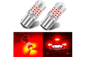 Teguangmei 1157 LED Bulb Super Bright Red 2057 2357 7528 BAY15D Tail Lights with Projector 3030 42SMD Chips Brake Lights Backup Reverse Lights Stop Parking Lights, Pack of 2