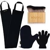 4 Pack Self Tanning Mitt Applicator Kit for Sunless Streak-Free Fake Tan | With 1 Self Tan Mitt, 1 Back Tanning Applicator, 1 Ultra Soft Bamboo Self Tanner Brush, 1 Exfoliating Glove, Reusable