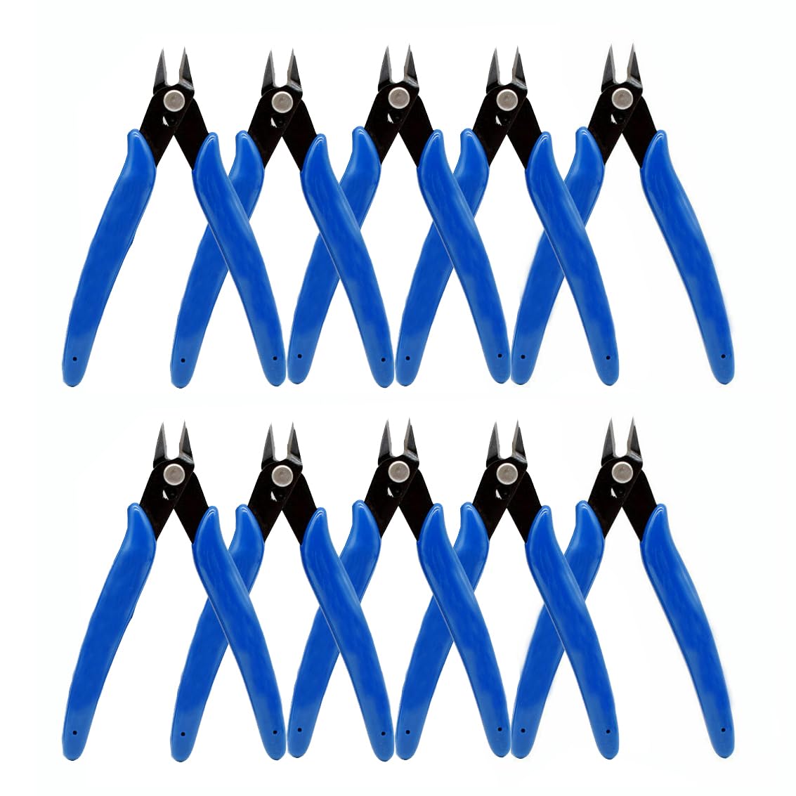 10 Pcs Electrical Wire Cable Cutter,5" Micro Cutting Plier Diagonal Side Cutter Flush Cutter for Coil DIY Jewelry Craft Model-Making Cutting Zip-Ties